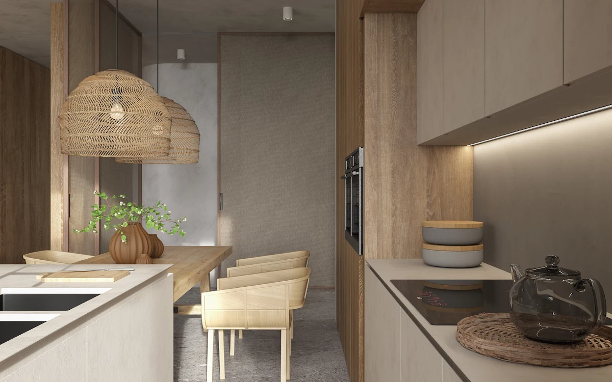 Dapur Bawah Tangga Style Japandi